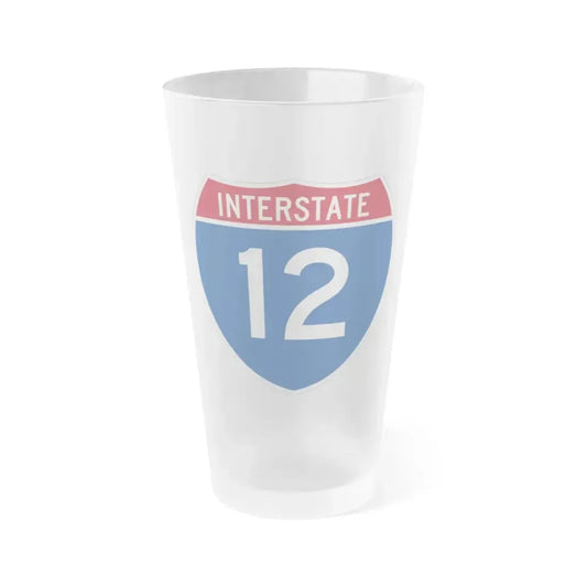 Interstate 12 (U.S. Highways) Frosted Pint Glass 16oz 16oz Frosted - Go Mug Yourself