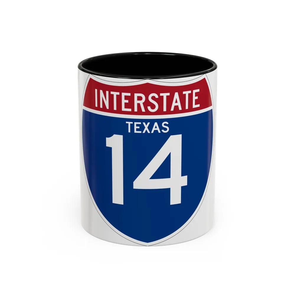 Interstate 14 (U.S. Highways) Accent Coffee Mug-11oz-Black-Go Mug Yourself