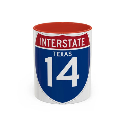 Interstate 14 (U.S. Highways) Accent Coffee Mug-11oz-Red-Go Mug Yourself