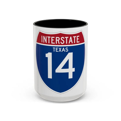 Interstate 14 (U.S. Highways) Accent Coffee Mug-15oz-Black-Go Mug Yourself