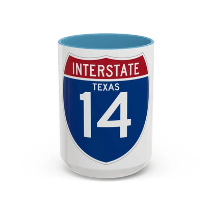 Interstate 14 (U.S. Highways) Accent Coffee Mug 15oz Light Blue - Go Mug Yourself