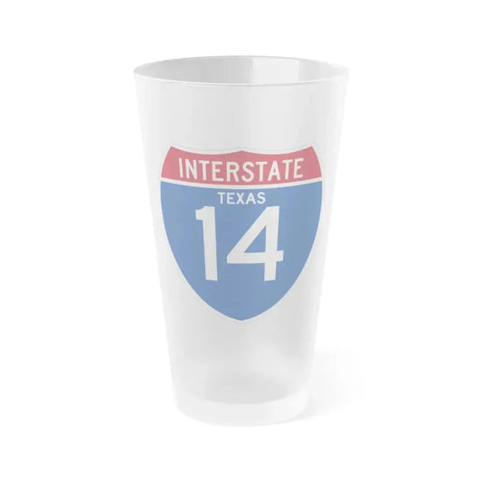 Interstate 14 (U.S. Highways) Frosted Pint Glass 16oz 16oz Frosted - Go Mug Yourself