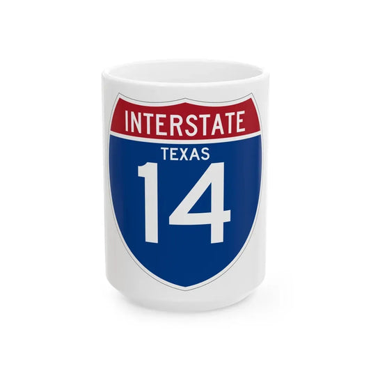 Interstate 14 (U.S. Highways) White Coffee Mug 15oz - Go Mug Yourself