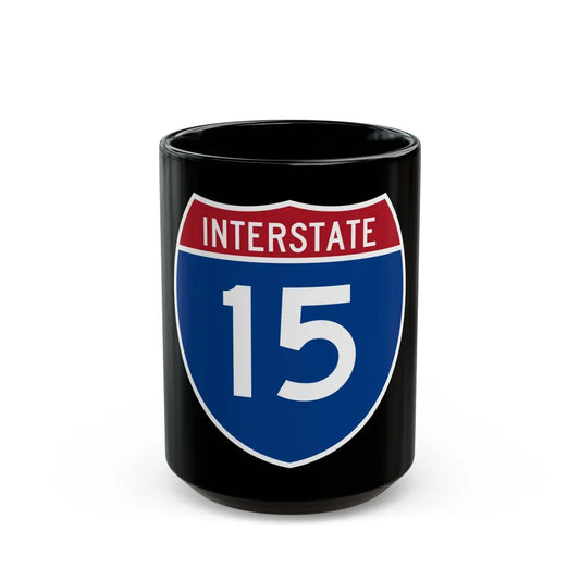 Interstate 15 (U.S. Highways) Black Coffee Mug-15oz-Go Mug Yourself