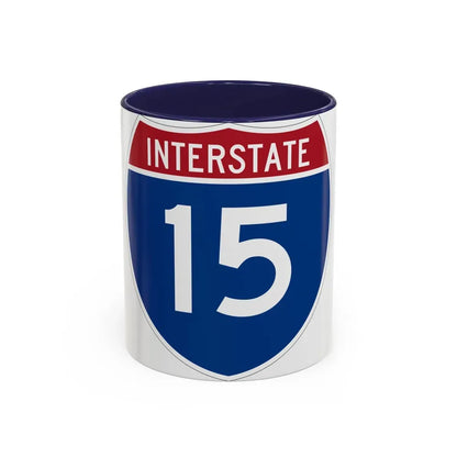 Interstate 15 (U.S. Highways) Accent Coffee Mug 11oz Navy - Go Mug Yourself