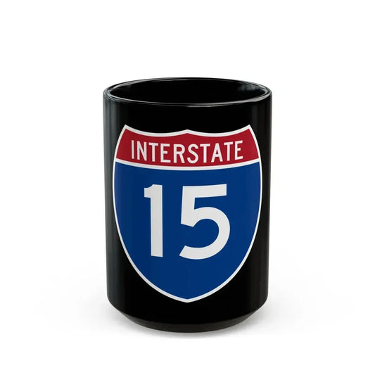 Interstate 15 (U.S. Highways) Black Coffee Mug 15oz - Go Mug Yourself