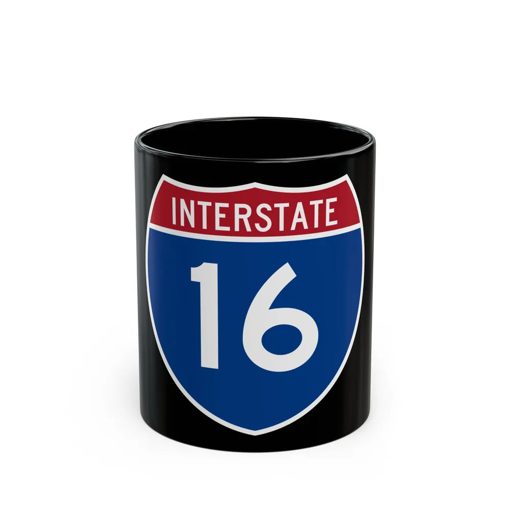 Interstate 16 (U.S. Highways) Black Coffee Mug-11oz-Go Mug Yourself