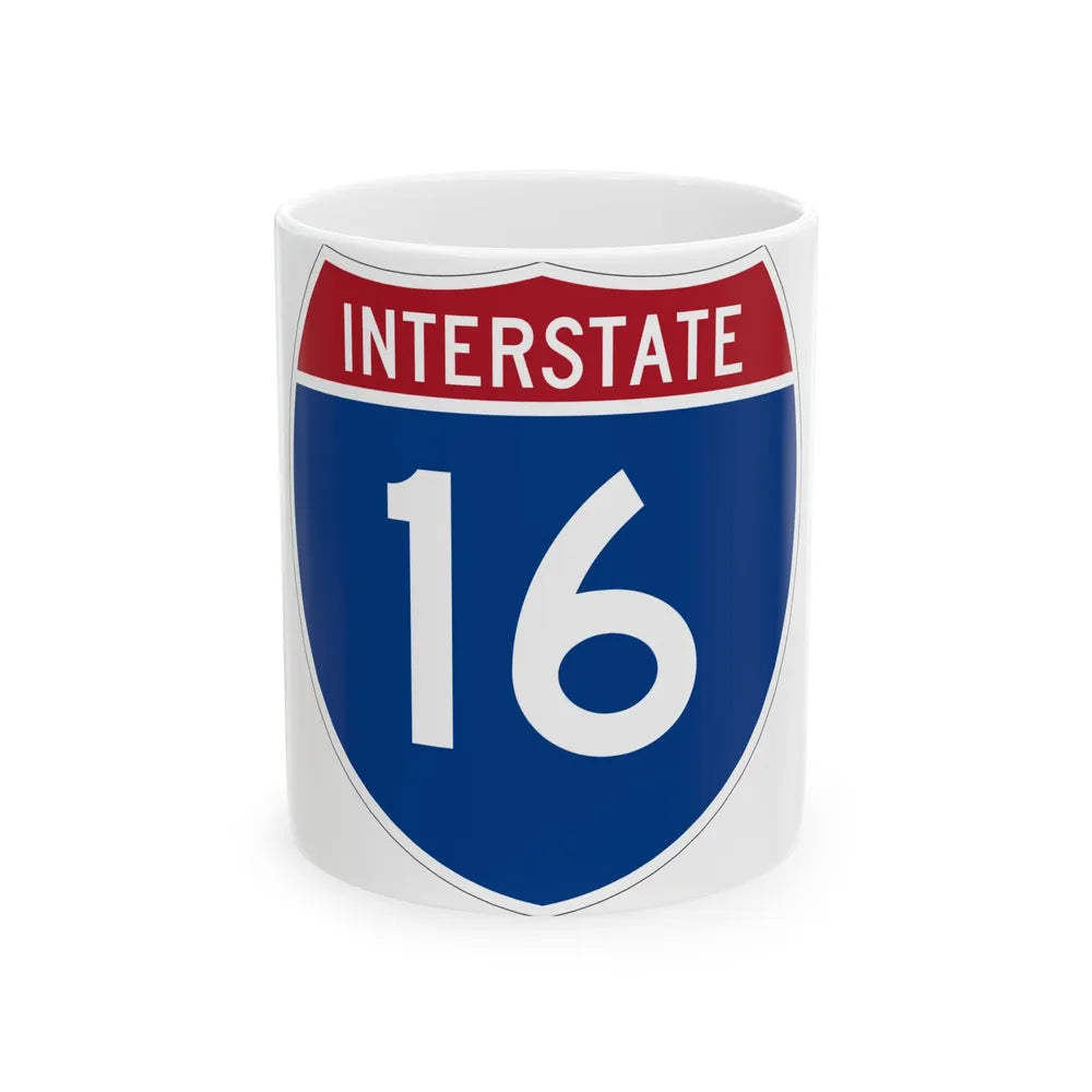 Interstate 16 (U.S. Highways) White Coffee Mug-11oz-Go Mug Yourself