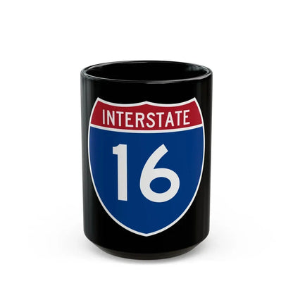 Interstate 16 (U.S. Highways) Black Coffee Mug 15oz - Go Mug Yourself