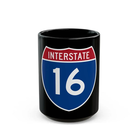 Interstate 16 (U.S. Highways) Black Coffee Mug 15oz - Go Mug Yourself