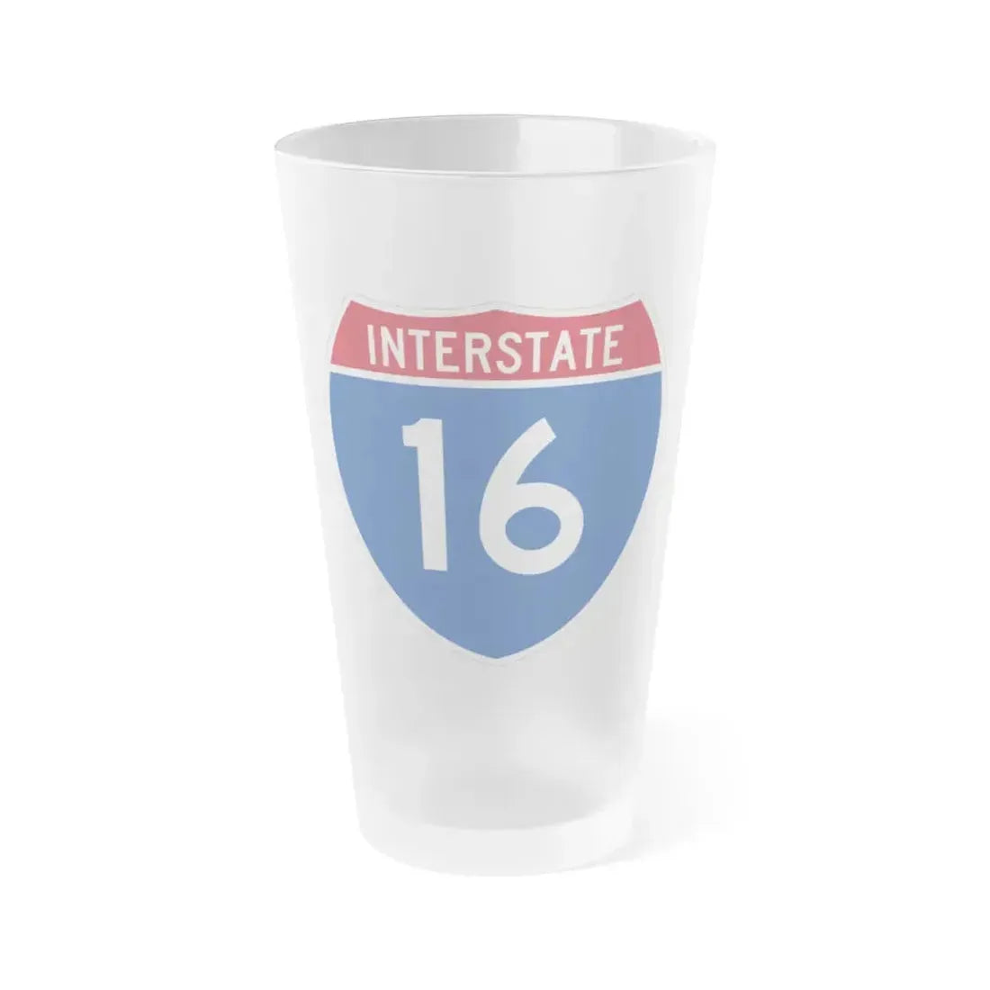 Interstate 16 (U.S. Highways) Frosted Pint Glass 16oz 16oz Frosted - Go Mug Yourself