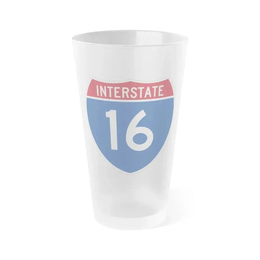 Interstate 16 (U.S. Highways) Frosted Pint Glass 16oz 16oz Frosted - Go Mug Yourself