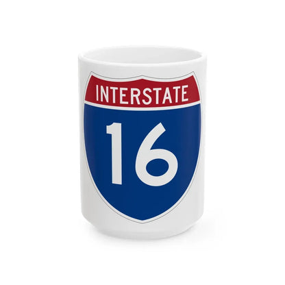 Interstate 16 (U.S. Highways) White Coffee Mug 15oz - Go Mug Yourself