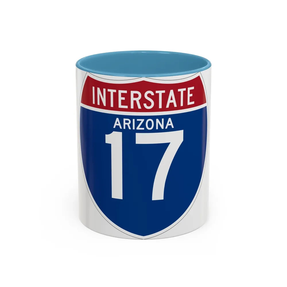 Interstate 17 (U.S. Highways) Accent Coffee Mug-11oz-Light Blue-Go Mug Yourself