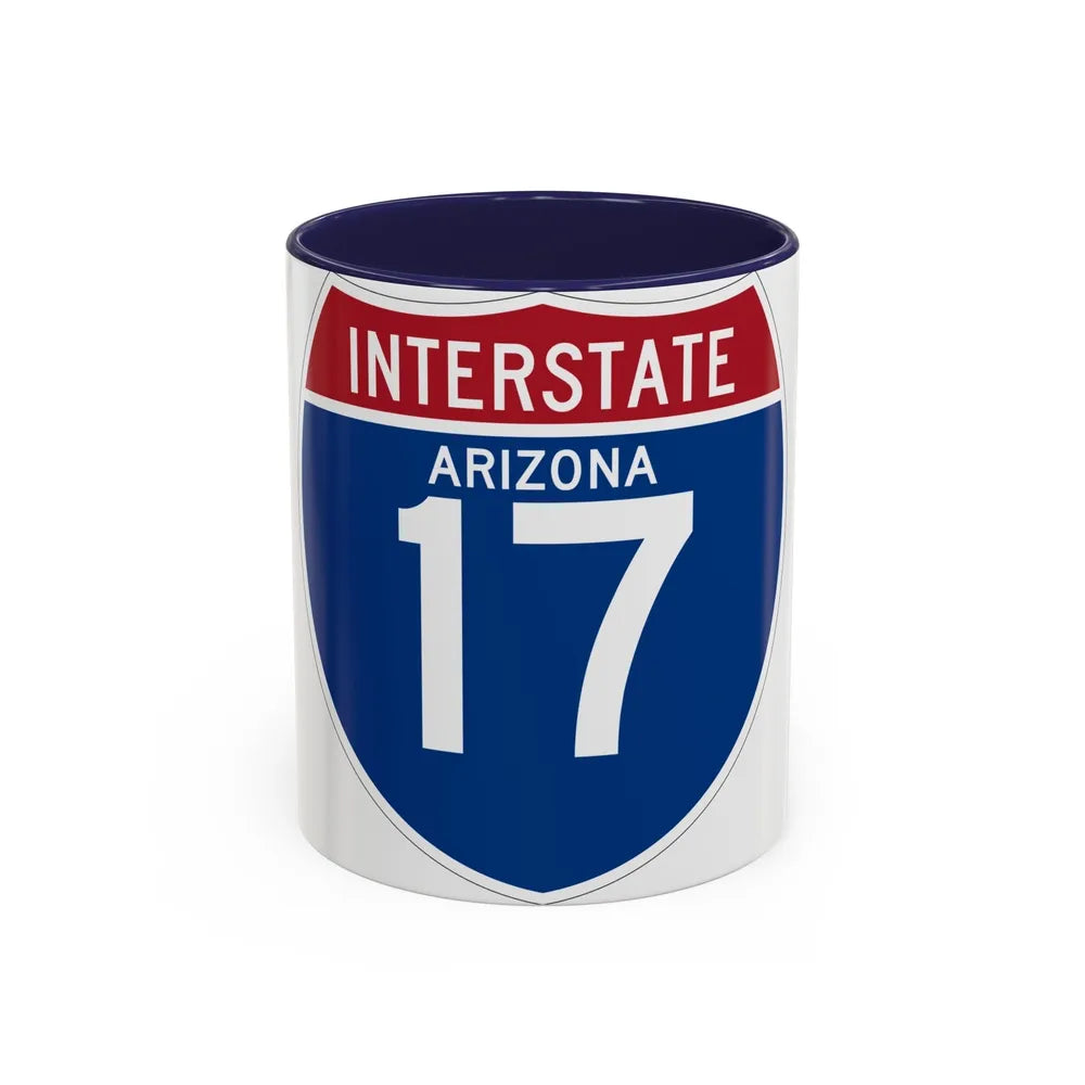 Interstate 17 (U.S. Highways) Accent Coffee Mug-11oz-Navy-Go Mug Yourself