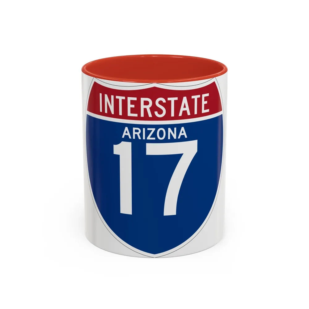 Interstate 17 (U.S. Highways) Accent Coffee Mug-11oz-Red-Go Mug Yourself