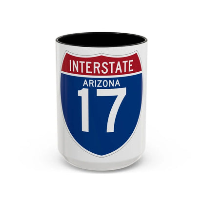 Interstate 17 (U.S. Highways) Accent Coffee Mug-15oz-Black-Go Mug Yourself