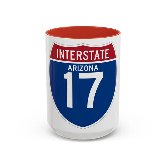 Interstate 17 (U.S. Highways) Accent Coffee Mug-15oz-Red-Go Mug Yourself