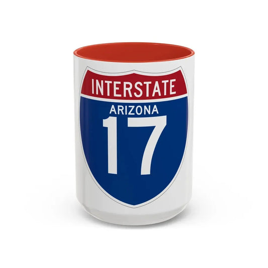 Interstate 17 (U.S. Highways) Accent Coffee Mug 15oz Red - Go Mug Yourself