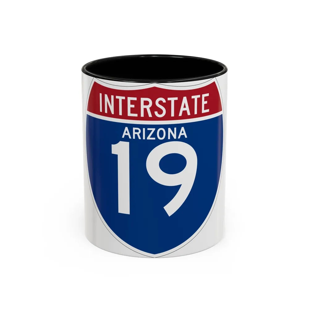 Interstate 19 (U.S. Highways) Accent Coffee Mug-11oz-Black-Go Mug Yourself