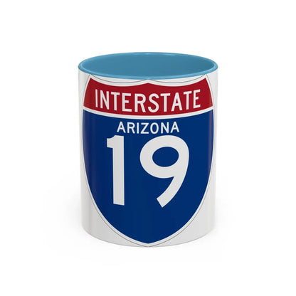 Interstate 19 (U.S. Highways) Accent Coffee Mug-11oz-Light Blue-Go Mug Yourself