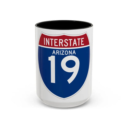 Interstate 19 (U.S. Highways) Accent Coffee Mug-15oz-Black-Go Mug Yourself