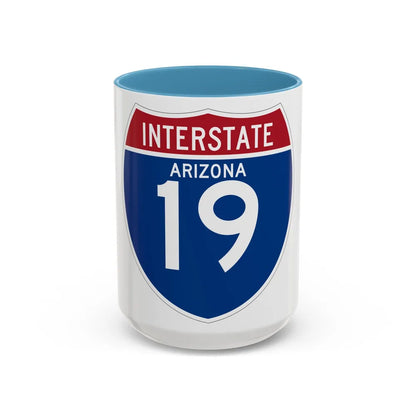 Interstate 19 (U.S. Highways) Accent Coffee Mug-15oz-Light Blue-Go Mug Yourself