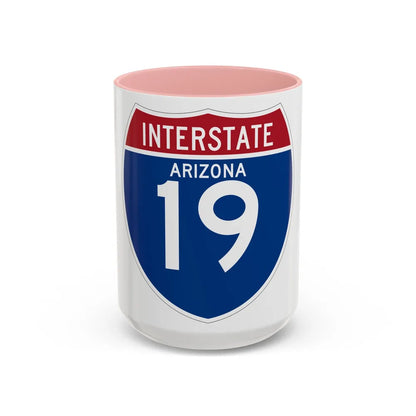 Interstate 19 (U.S. Highways) Accent Coffee Mug-15oz-Pink-Go Mug Yourself