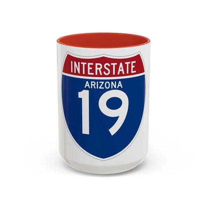 Interstate 19 (U.S. Highways) Accent Coffee Mug-15oz-Red-Go Mug Yourself