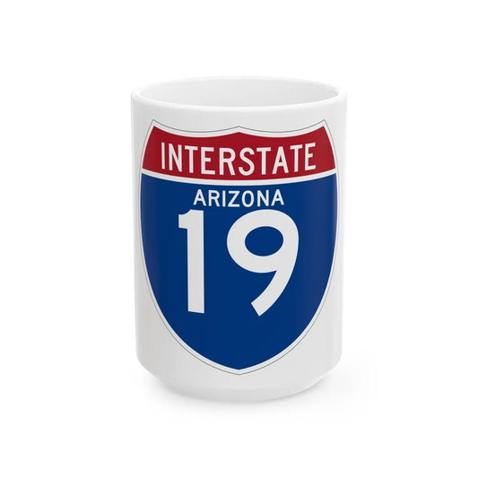 Interstate 19 (U.S. Highways) White Coffee Mug-15oz-Go Mug Yourself