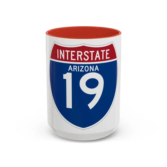 Interstate 19 (U.S. Highways) Accent Coffee Mug 15oz Red - Go Mug Yourself