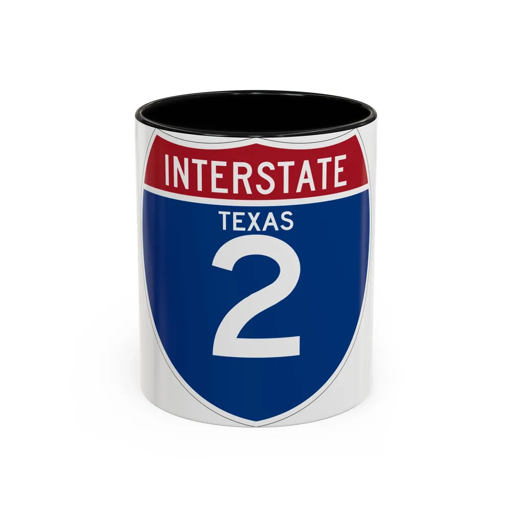 Interstate 2 (U.S. Highways) Accent Coffee Mug-11oz-Black-Go Mug Yourself