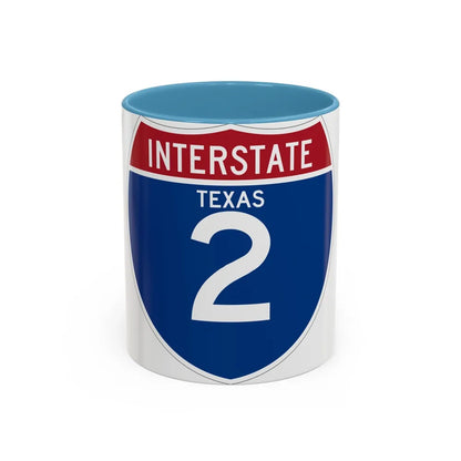 Interstate 2 (U.S. Highways) Accent Coffee Mug-11oz-Light Blue-Go Mug Yourself