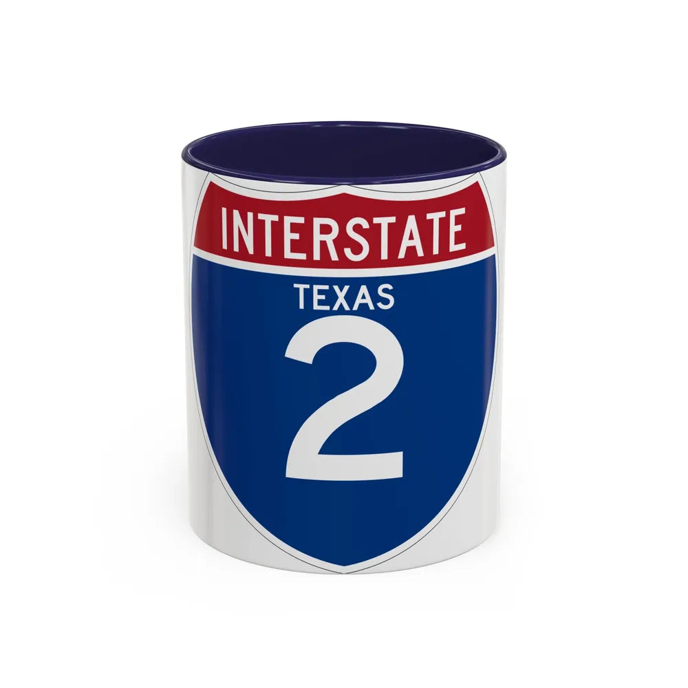 Interstate 2 (U.S. Highways) Accent Coffee Mug-11oz-Navy-Go Mug Yourself