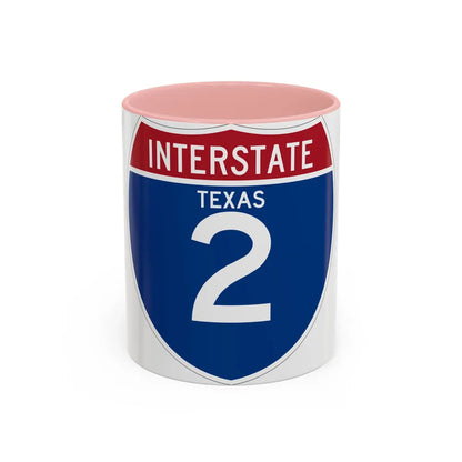 Interstate 2 (U.S. Highways) Accent Coffee Mug-11oz-Pink-Go Mug Yourself