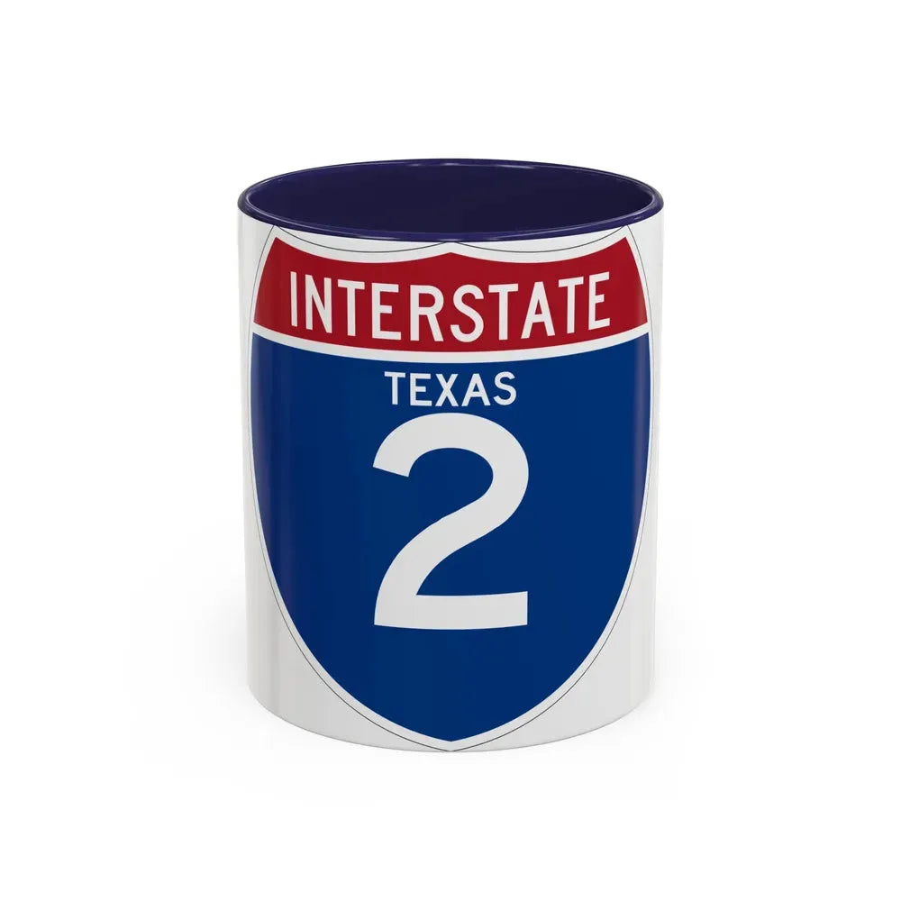 Interstate 2 (U.S. Highways) Accent Coffee Mug 11oz Navy - Go Mug Yourself