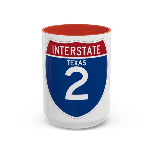 Interstate 2 (U.S. Highways) Accent Coffee Mug 15oz Red - Go Mug Yourself