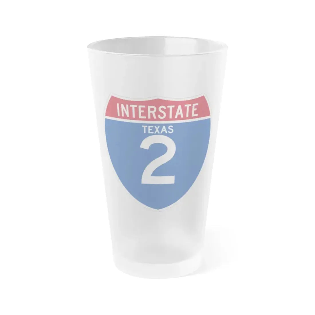 Interstate 2 (U.S. Highways) Frosted Pint Glass 16oz 16oz Frosted - Go Mug Yourself