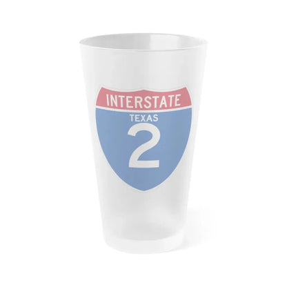 Interstate 2 (U.S. Highways) Frosted Pint Glass 16oz 16oz Frosted - Go Mug Yourself