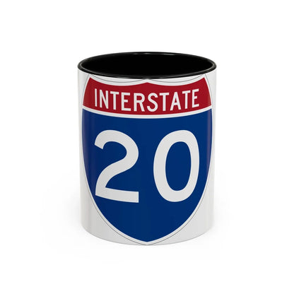 Interstate 20 (U.S. Highways) Accent Coffee Mug-11oz-Black-Go Mug Yourself