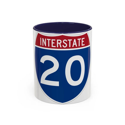 Interstate 20 (U.S. Highways) Accent Coffee Mug-11oz-Navy-Go Mug Yourself