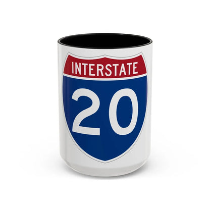 Interstate 20 (U.S. Highways) Accent Coffee Mug-15oz-Black-Go Mug Yourself