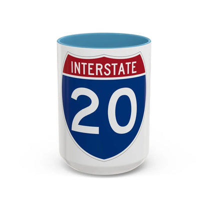 Interstate 20 (U.S. Highways) Accent Coffee Mug-15oz-Light Blue-Go Mug Yourself