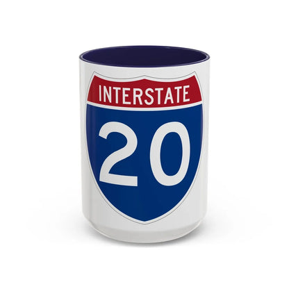 Interstate 20 (U.S. Highways) Accent Coffee Mug-15oz-Navy-Go Mug Yourself