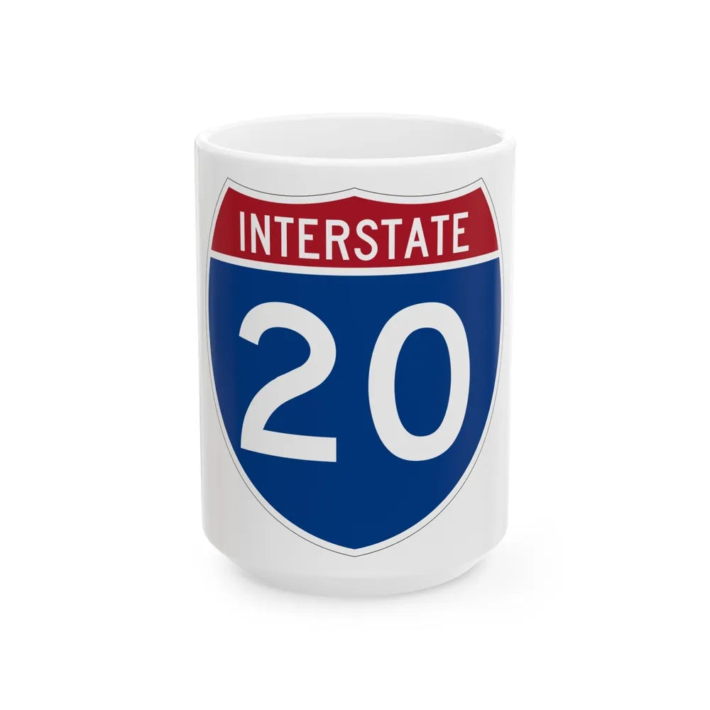 Interstate 20 (U.S. Highways) White Coffee Mug-15oz-Go Mug Yourself