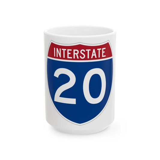 Interstate 20 (U.S. Highways) White Coffee Mug-15oz-Go Mug Yourself