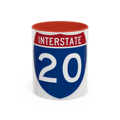 Interstate 20 (U.S. Highways) Accent Coffee Mug 11oz Red - Go Mug Yourself