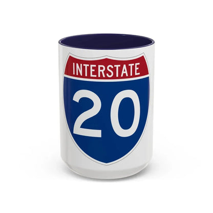 Interstate 20 (U.S. Highways) Accent Coffee Mug 15oz Navy - Go Mug Yourself