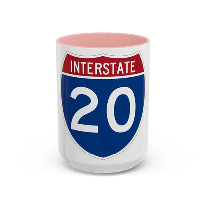 Interstate 20 (U.S. Highways) Accent Coffee Mug 15oz Pink - Go Mug Yourself