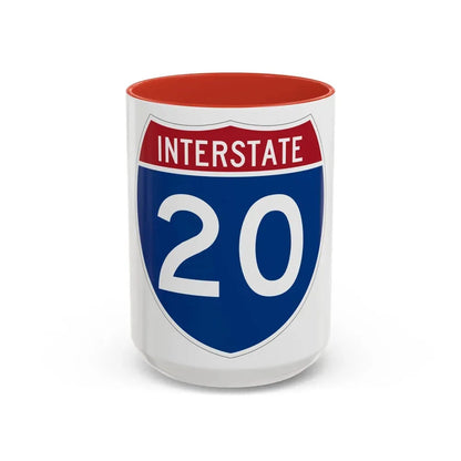 Interstate 20 (U.S. Highways) Accent Coffee Mug 15oz Red - Go Mug Yourself